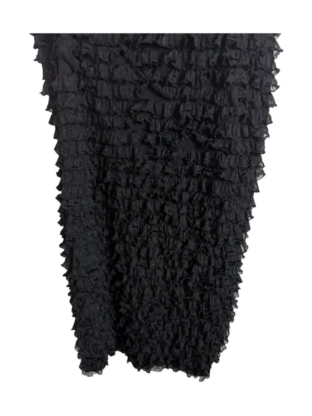 Too Mi USA Tiered Ruffle Rosette Cami Dress Women Black XL Y2K Coquette Party
